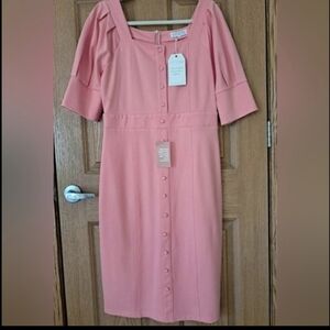NWT Ivy City Co. "LINDSAY" Coral MIDI Dress XL